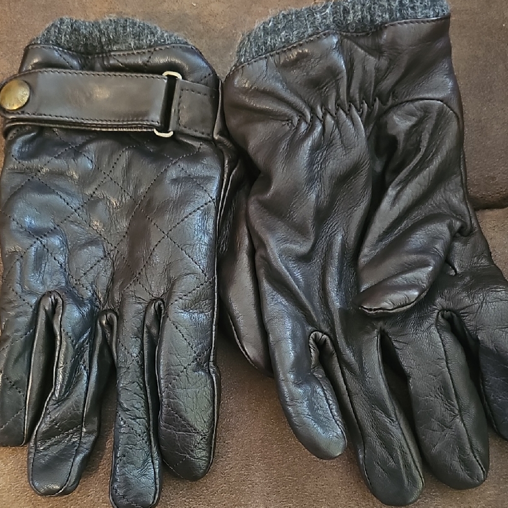 Ralph Lauren Black Gloves with Elastic Wrist